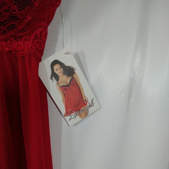 Womens Babydoll Lingerie Size Large Red Dreamgirl - Picture 7 of 11